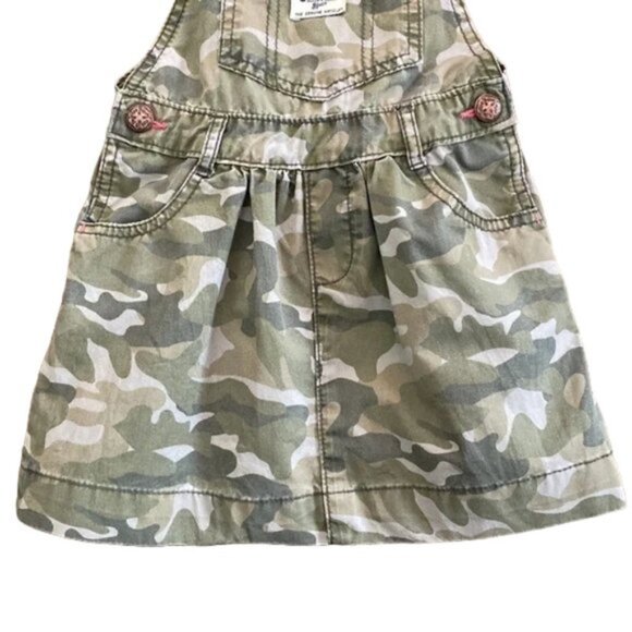 OshKosh B'gosh Khaki Green Camo Overall Jumper Dress 4T - Picture 5 of 9
